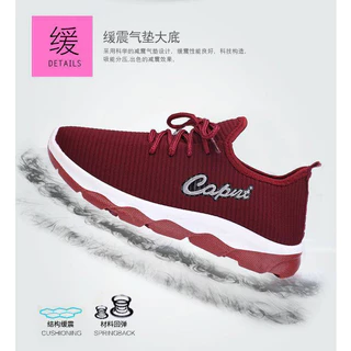 (S-1068) ส่งเร็ว พร้อมส่งในไทย สีดำ/แดง 🚚รองเท้าผ้าใบ CAPNT แฟชั่น สลิปออน