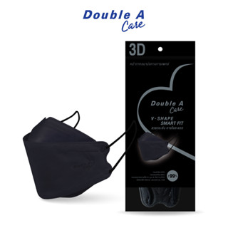 [แพ็ก 10 สีดำ] Double A Care หน้ากากอนามัยทางการแพทย์ 3D V-SHAPE Smart Fit สีดำ บรรจุ 10 ชิ้น/แพ็ก