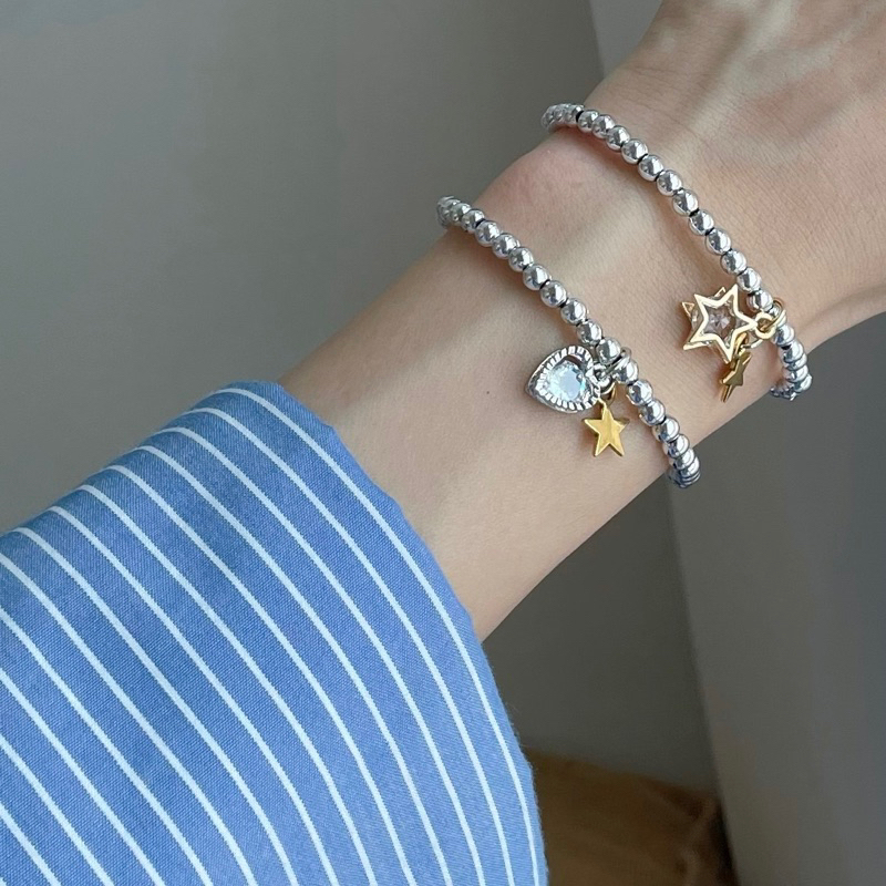 Callmeninety - กำไลข้อมือลูกปัดพร้อมจี้ตุ้งติ้ง⭐️🤍💖