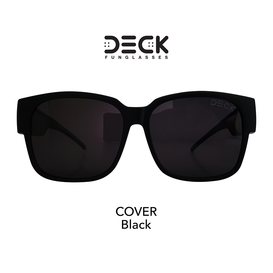 DECK FUNGLASSES แว่นตากันแดด รุ่น COVER - BLACK ใส่ทับแว่นสายตาได้ ของแท้100% ประกันศูนย์ 1 ปี