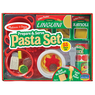 [55ชิ้น] รุ่น 9361 ชุดทำพาสต้า Melissa &amp; Doug Slice &amp; Prepare &amp; Serve Pasta Set รีวิวดีใน Amazon USA มาพร้อมอุปกรณ์ครบครัน อย่างดี 55 ชิ้น ของเล่น มาลิซ่า 3 ขวบ