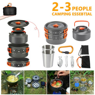 Camping Cookware Mess Kit Backpacking Camping Gear Pots and Pans Set