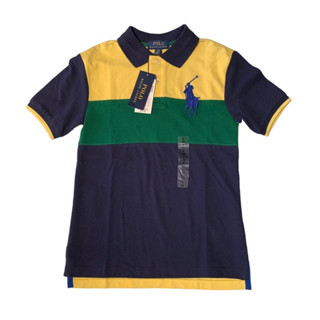 Polo Ralph Lauren เสื้อคอปกเด็ก ลายทาง3สี ม้าใหญ่