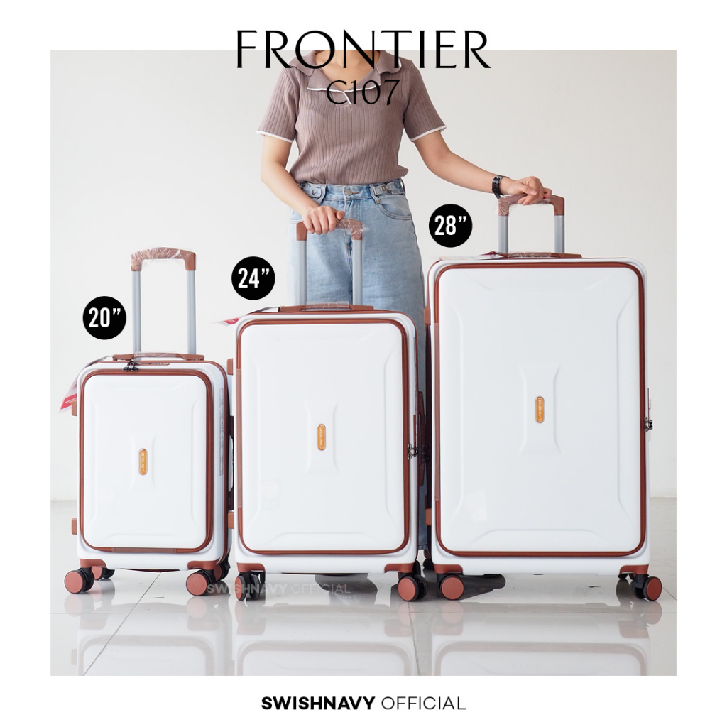 (กระเป๋าเปิดหน้า) SWISHNAVY กระเป๋าเดินทาง รุ่น FRONTIER C107 C117 ขนาด 20 24 28 นิ้ว ใส่แท็บเล็ต ใส่โน้ตบุ๊ค