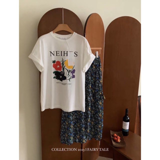 NEW :: NEIHES TEE เสื้อยืดพิมพ์ลายอย่างดี งานนำเข้า 💯 เนื้อผ้าดีงาม  ใส่สวย