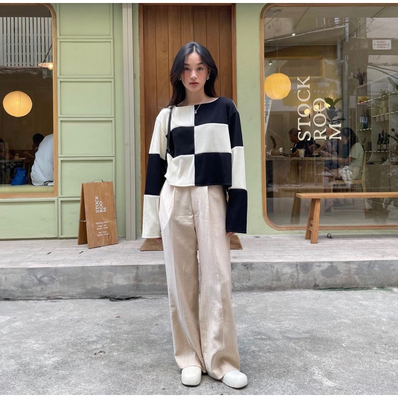 🎱☁️ Used, Pepper Checkered Top  - แบรนด์ The Pocketwood