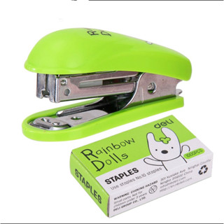 Deli 0253 School Stapler ชุดเครื่องเย็บกระดาษ เบอร์ 10 คละสี ยี่ห้อ Deli แม็ค แม็ก แม็กเย็บกระดาษ แม็คเย็บกระดาษ แม็กตัว