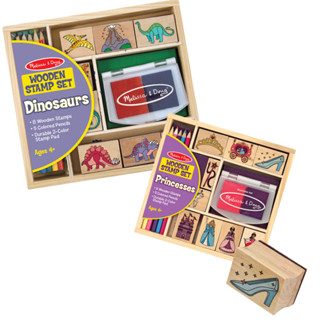 [หมึกล้างออก] ชุดแสตมป์จ้าหญิง &amp; ไดโนเสาร์ พร้อมหมึก non-toxic Melissa &amp; Doug Stamp Set Dinosaur &amp; Princess หลากรุ่น 1633/2418 รีวิวดีใน Amazon USA เสริมสมาธิ