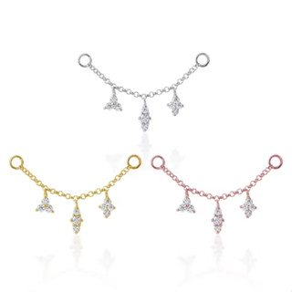 PiercingRoomByJay CZ Charms Cartilage Chain เงินแท้