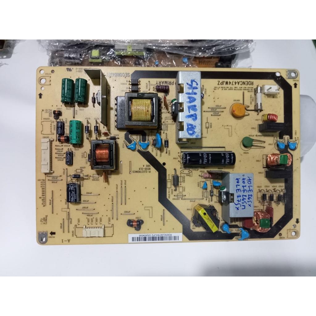 CH# บอร์ด power supply TV SHARP Model : LC-40LE265X , LC-40LE265M , LC-40LE275X บอร์ดถอดใช้งานได้