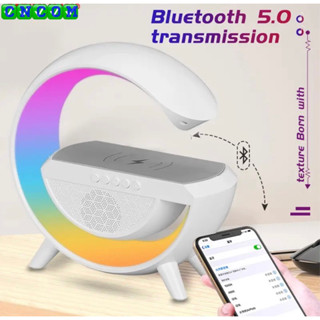 สมาร์ท LED RGB Night Light บรรยากาศโคมไฟข้างเตียงลำโพงบลูทูธที่ชาร์จแบบไร้สายเด็ก Sleep ห้องนอนโต๊ะตกแต่งโคมไฟ