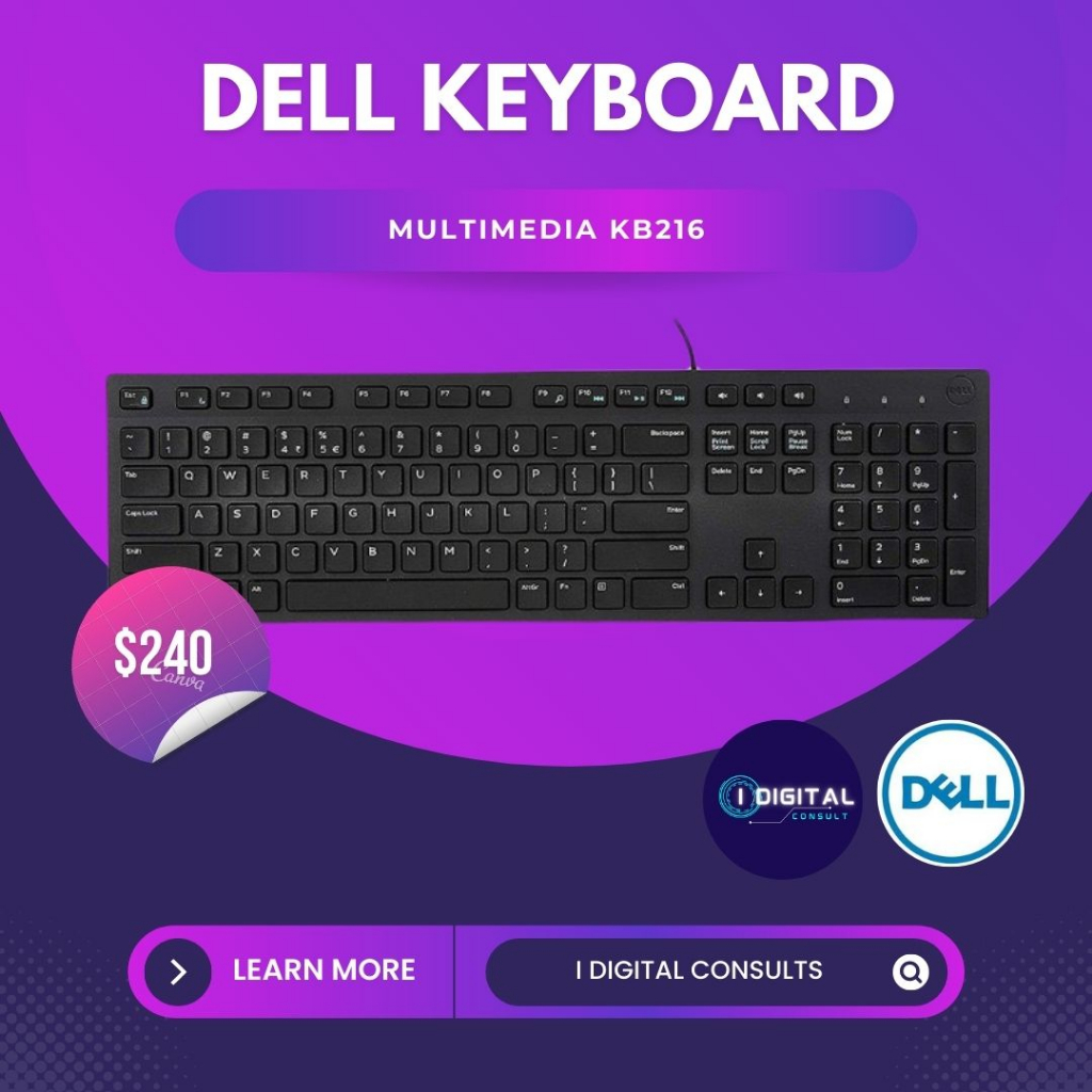 DELL KEYBOARD (คีย์บอร์ด) MULTIMEDIA KB216 [TH]