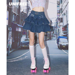 UNIFREE x Hello Kitty กระโปรงยีนส์สั้น คิตตี้ ลิขสิทธิ์แท้