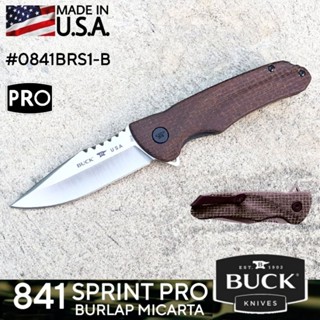 Buck แท้ รุ่น 841 Sprint Pro Burlap Micarta 2023 มีดพับประสิทธิ์ภาพสูงสำหรับพกติดตัวในทุกวัน รหัส 0841BRS1-B ผลิต U.S.A.