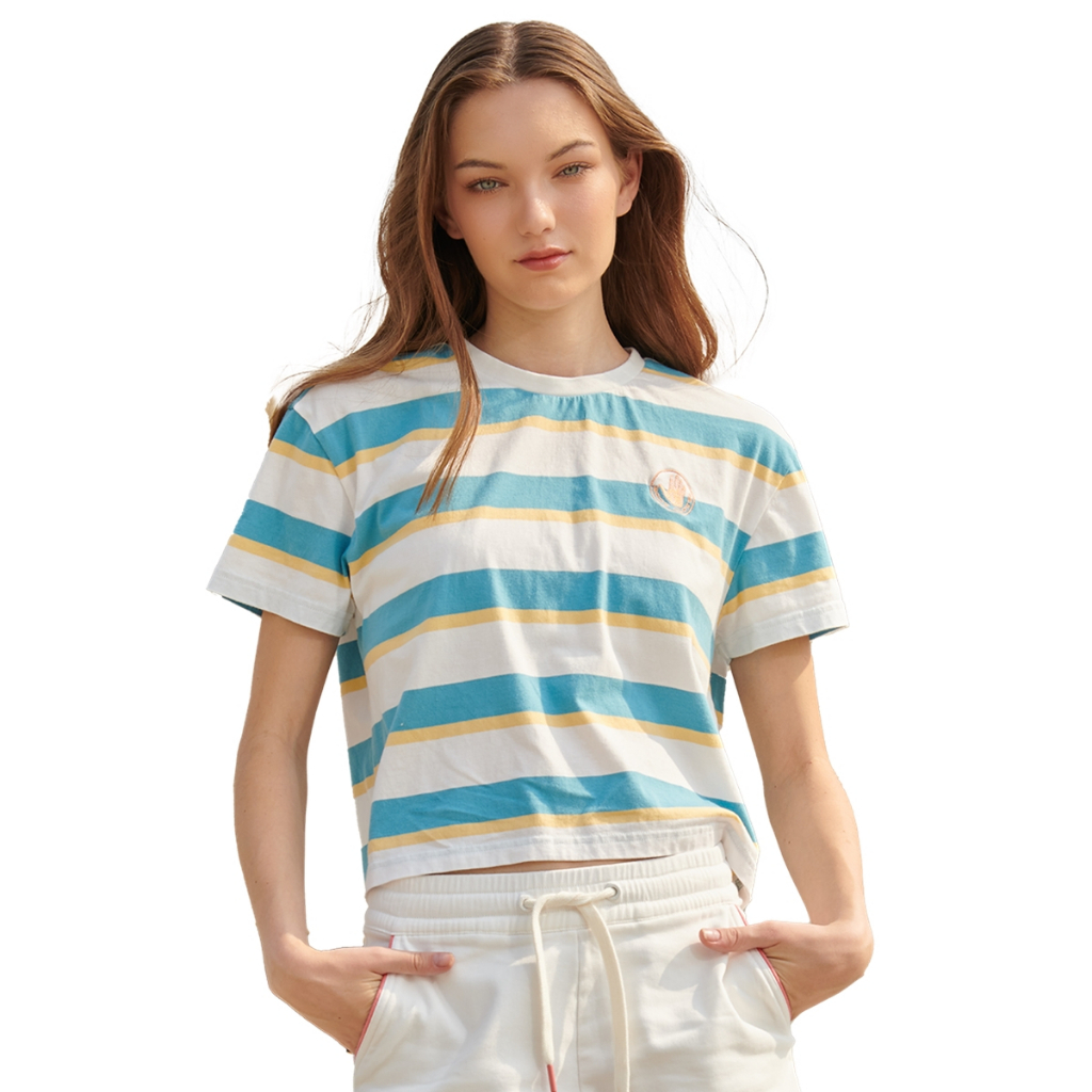 BODY GLOVE Women's SUMMER PARADISE Crop T-Shirt เสื้อยืดครอป สีฟ้า-09