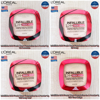 LOréal® Infaillible 24H Fresh Wear Foundation In A Powder 9g ลอรีอัล แป้งพัฟ รองพื้นในรูปแบบแป้ง แป้งไฮบริด