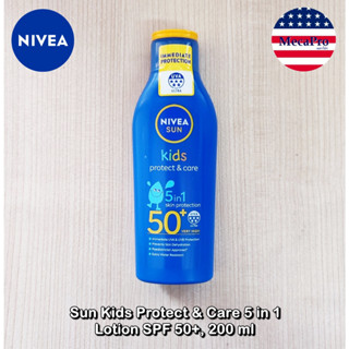 Nivea® Sun Kids Protect &amp; Care 5 in 1 Lotion SPF 50+, 200 ml นีเวีย โลชั่นกันแดดสำหรับเด็ก กันน้ำ กันเหงื่อ