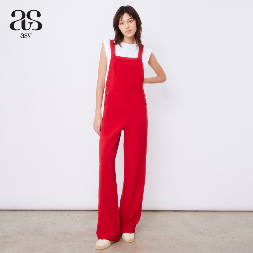 [asv ss23] Bright Brinley Overalls ชุดเอี๊ยมผู้หญิง ขายาว แต่งกระเป๋าหน้า แต่งกระดุมข้าง