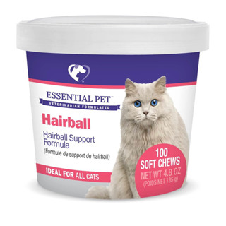 *พร้อมส่ง Exp (3/23) + 6 M อาหารเสริมขับก้อนขน Essential Pet Products Hairball Support Soft Chews for Cats