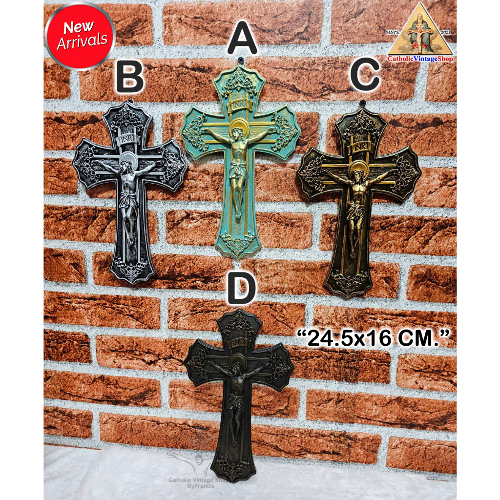 ไม้กางเขน แขวนผนัง ไม้กางเขนพระเยซู ไม้กางเขนพระคริสต์ Catholic Jesus Cross Jesuschrist Figurine rel