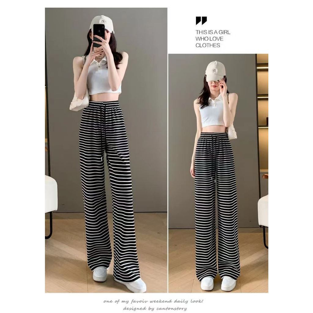 พร้อมส่งในไทย กางเกงขายาวผู้หญิง เอวยางยืด ผ้านิ่มใส่สบายไม่ร้อน ราคา ถูกที่สุด ดีลบีเคเค แกลเลอรีภาพที่ 7