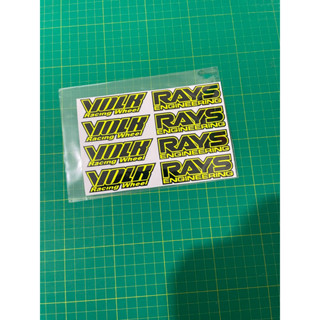 สติกเกอร์ ติดแม็กซ์ VOLK RAYS คุณภาพ3M ติดได้4ล้อ ขนาดล้อ15”-20” สีเขียวอ่อนเลม่อนOracalแท้