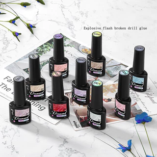 สีทาเล็บเจล Monja กริตเตอร์ไดมอนด์กริตเตอร์แน่นๆสีเงาสวยติดทนนานมี9สีให้เลือก ขนาด 8ml.🌈 พร้อมส่งในไทย🌈