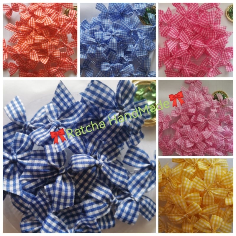 โบว์​จิ๋ว ลายสก๊อต ติด​ของชำร่วย​/โบว์​ตกแต่ง​