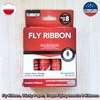 Eliminator® Fly Ribbon, Sticky Paper, Traps Flying Insects 8 Ribbons กาวดักแมลง