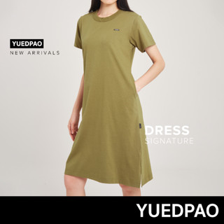 Yuedpao No.1 เสื้อยืดSignature Dress Summer ผ้าหนาทรงสวย ยับยากรีดง่าย รับประกันไม่ย้วย 2 ปี ชุดเดรส สี Fern