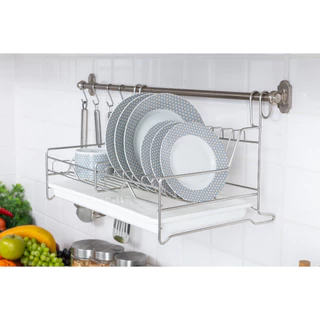 KOWA HOMEWARE KWH-DR009ชั้นวางจานแบบแขวนกับราวแขวนพร้อมถาดรองน้ำ(มีเฉพาะชั้นคว่ำจาน)สแตนเลส เกรด 304