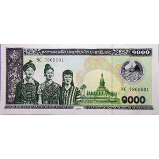 แบงก์​ประเทศ​ลาว Laos, 1000 Kip, ไม่​ผ่าน​ใช้​ UNC, B917E