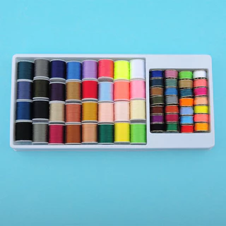 ด้ายเย็บผ้า กล่องด้ายเย็บผ้า คละสี/สีดำ/สีขาว 60ชิ้นมินิ(32+28) Spool อุปกรณ์เย็บผ้า