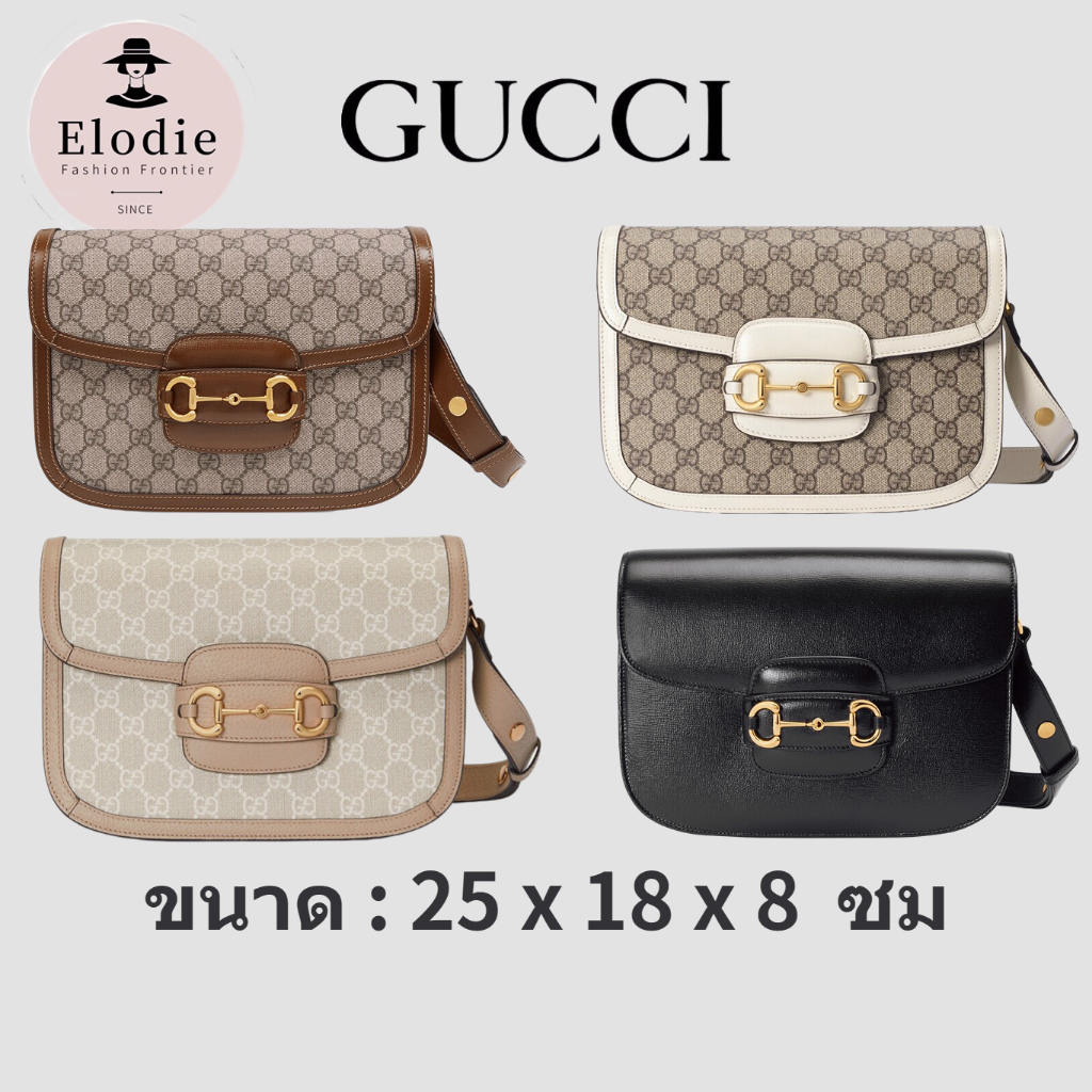 กระเป๋าสะพายคลาสสิกของผู้หญิง gucci ใหม่จัดส่งจากฝรั่งเศส/กระเป๋าสะพายใบเล็ก Gucci Horsebit 1955 Series