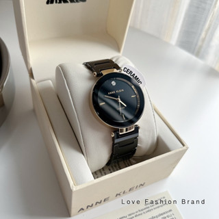 👑ผ่อน0%~แท้100%👑 นาฬิกาข้อมือ Anne Klein Womens AK/1018 Black Ceramic Bracelet Watch