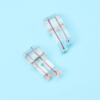 ตีนผีต่อผ้า1/4 ตีนผีเย็บตรงพลาสติก ทับควิ้ล มีเส้นแดง มองเห็…