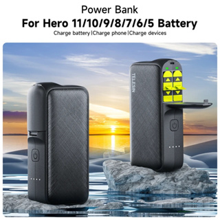 Telesin 10000mAh Power Bank Charger box for GoPro Hero 11/10/9/8/7/6/5 Camera Battery/Smartphone