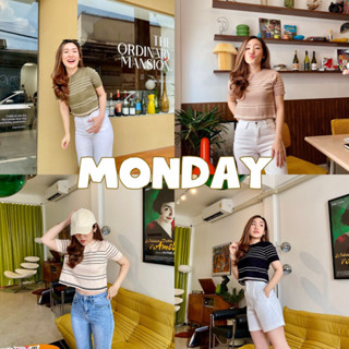 93FAVORS l “Monday” เสื้อครอปผ้า knit เสื้อแขนสั้น