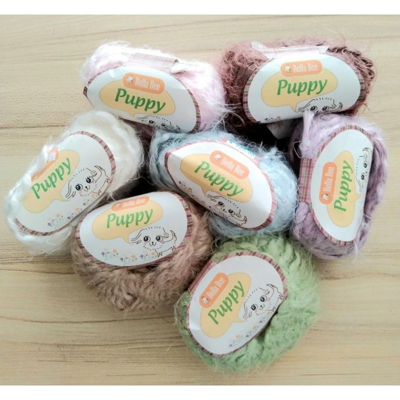 ไหมพรม Puppy ตราBella Bee ไหมพรมนำเข้า เส้นไหมนุ่มนิ่มไม่คัน นน.50กรัม ขายลดราคาล้างสต๊อก