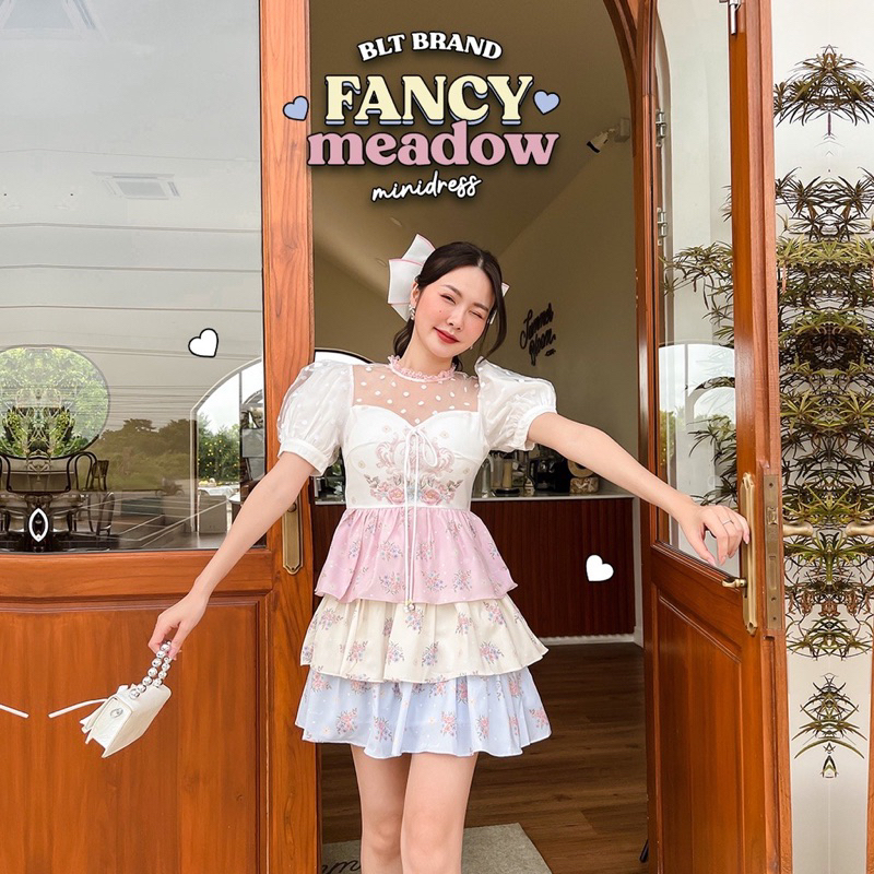 Mini Dress Fancy Meadow BLT🌷 SIZE : XL (มือ1)