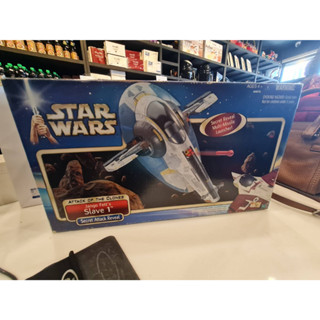 ของแท้ พร้อมกล่อง  Hasbro Vintage Star Wars Attack Of The Clones Jango Fetts Slave 1 Ship