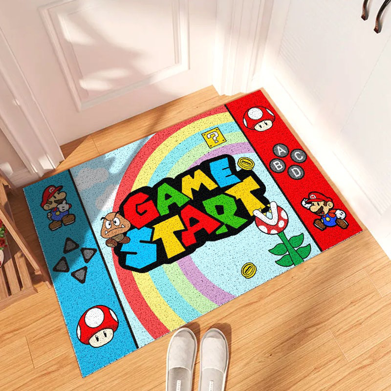 พร้อมส่ง🌈 พรม Mario มาริโอ้ สีสันสดใส พรมน่ารัก rug พรมทางเข้า พรมดักฝุ่น carpet พรมปูพื้น พรมเช็ดเท้า พรมแต่งห้อง 44003