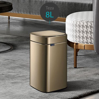 UPELLA ถังขยะเซ็นเซอร์ Teza-8L-GOLD ขนาด 8 ลิตร สีทอง SENSOR BIN ถังขยะเปิดเอง