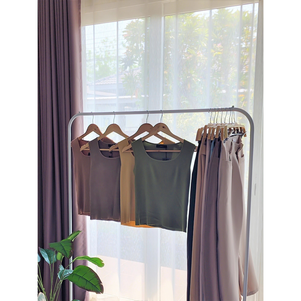 ONE-K (B01 พร้อมส่ง)  -  เสื้อกล้ามไหมพรม (ใส่สบายผ้านิ่ม) เข้ารูป กระชับสัดส่วน