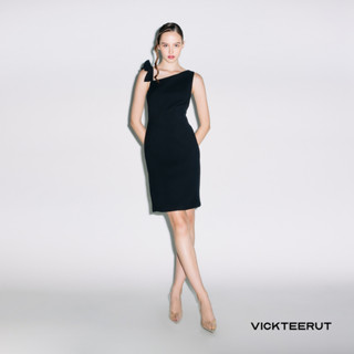 VICKTEERUT Re-Edition One Shoulder Mini Dress with Ruffle Strap Detail เดรสไหล่เดียว ตกแต่งสายระบาย