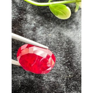 Lab Ruby synthetic with inclusion 10x14mm oval shape