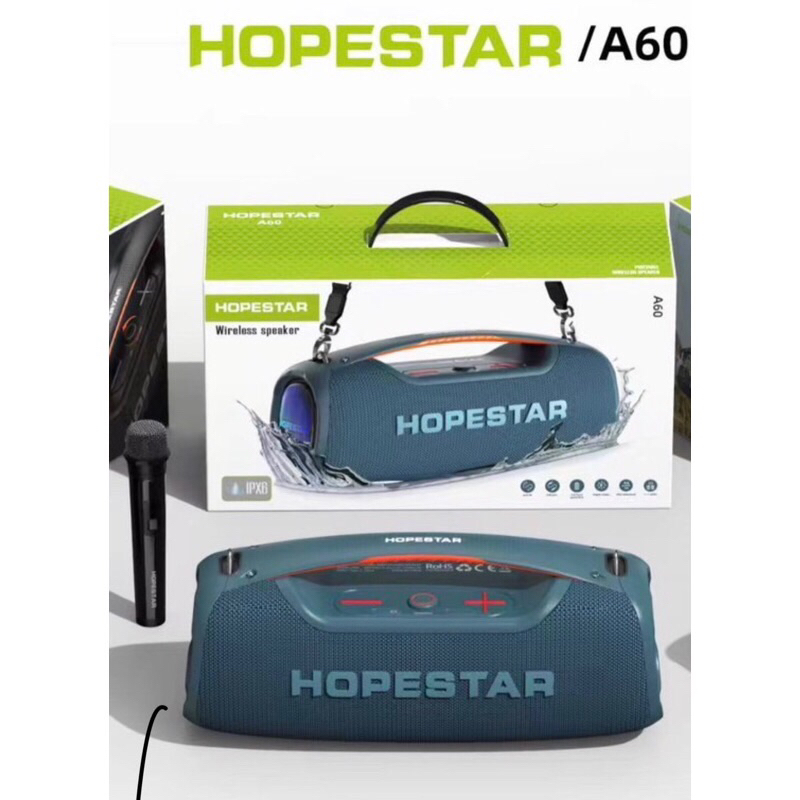 New Hopestar A60ลำโพงบลูทูธ100วัตต์พลังสูงกลางแจ้งแบบพกพาไร้สายคอลัมน์ศูนย์ดนตรีซับวูฟเฟอร์สุดยอดฐานเสียงพร้อมไมโครโฟน