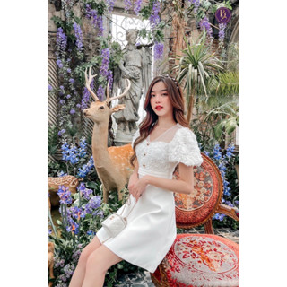 เดรสแขนพองน่ารัก สีขาว Boniga 💖