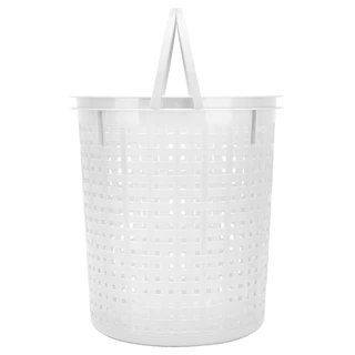 โลตัส ตะกร้ากลมมีหูหิ้วลายหวาย สีขาว LOTUSS LOUNDRY BASKET WITH HANDLE