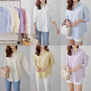 pastel noir top 590.- เสื้อเชิ้ตงานเกาหลี 🇰🇷🇰🇷เนื้อผ้านุ่มเรียบสวยละมุน ทรงสวยใส่สบาย ผ้าทิ้งตัวดี ทรงนี้คือชิค ใส่แบบเก